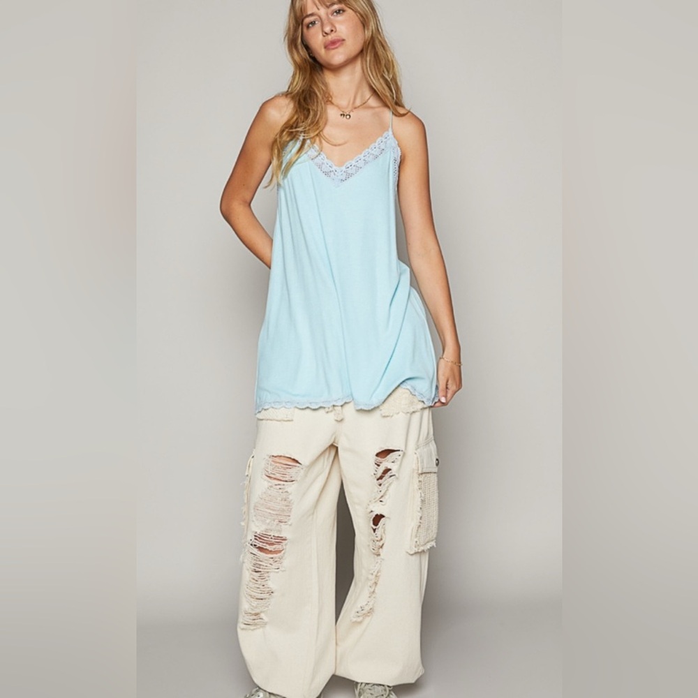 POL BABY BLUE LACE TANK! NWOT - Picture 5 of 5
